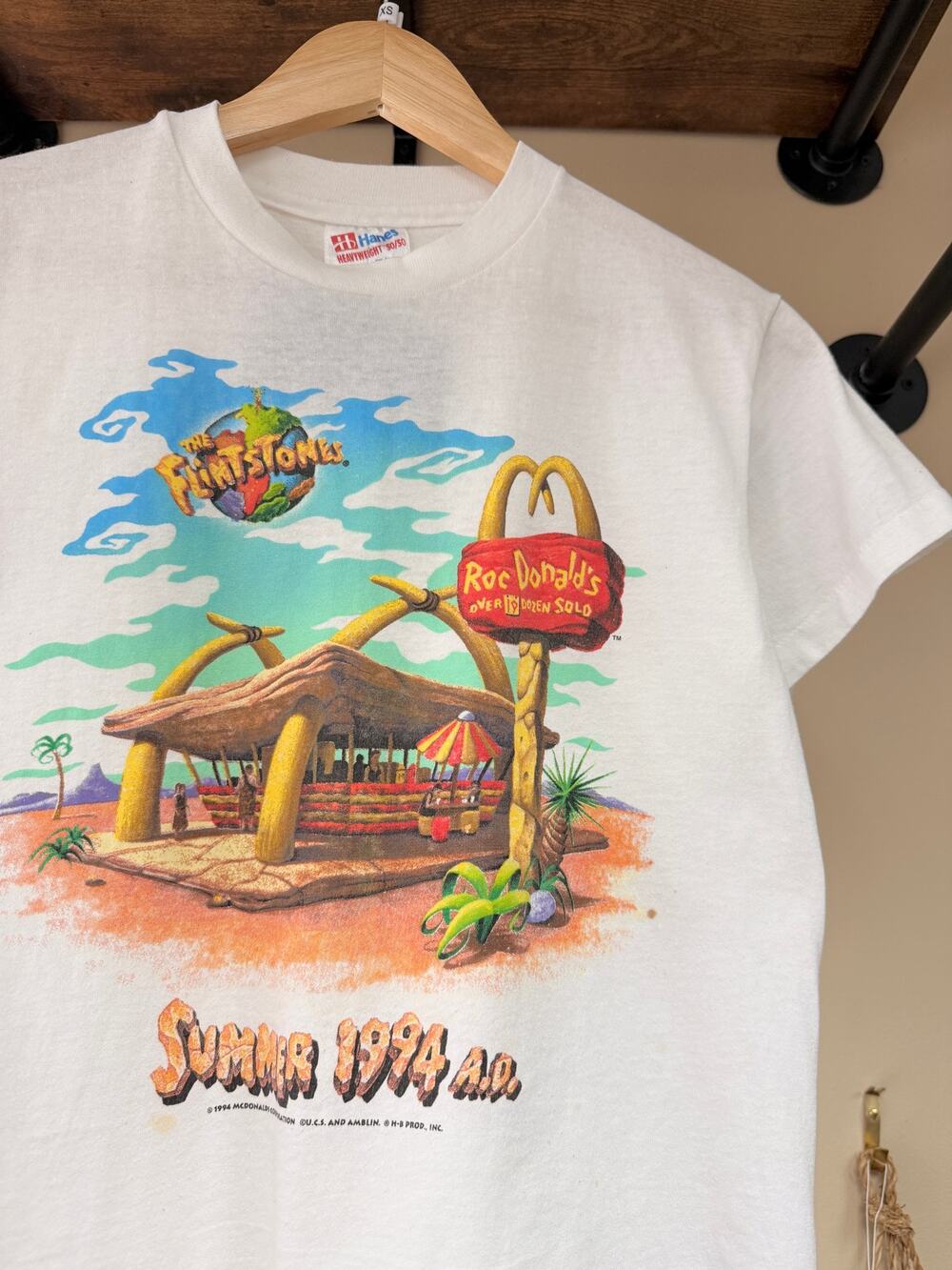 1994 The Flinstones RocDonalds 90s Vintage McDonalds Tee Shirt Stanley Desantis